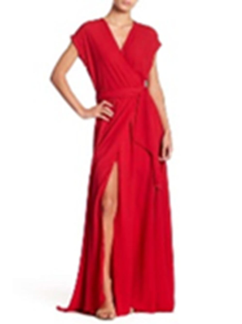 Meghan LA Jasmine Solid Maxi Wrap Dress